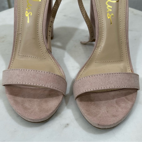 Lulu's Taylor Nude Suede Ankle Strap Heels Size 6 - Picture 4 of 10